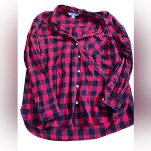 Old Navy Red and Black Classic Shirt